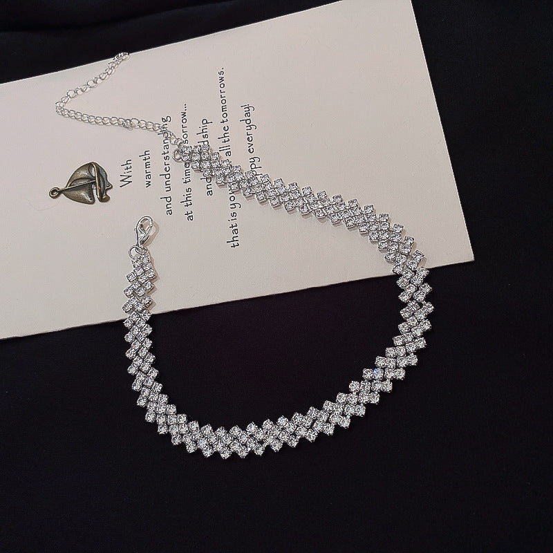 Full Rhinestone Necklace Necklace Clavicle Chain Necklace