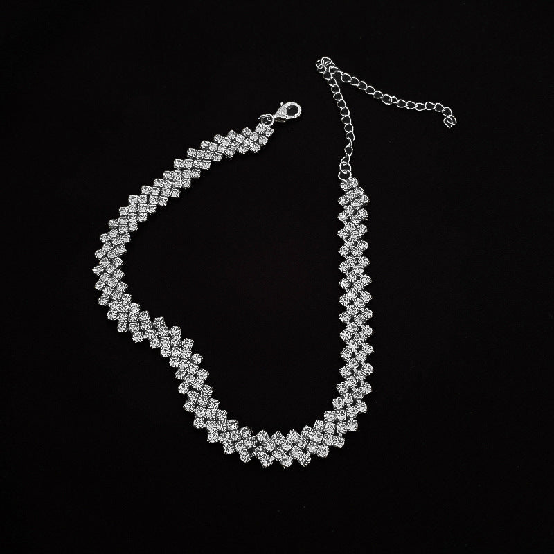 Full Rhinestone Necklace Necklace Clavicle Chain Necklace