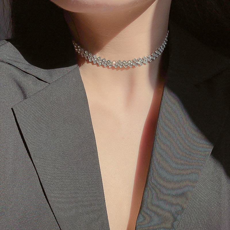 Full Rhinestone Necklace Necklace Clavicle Chain Necklace