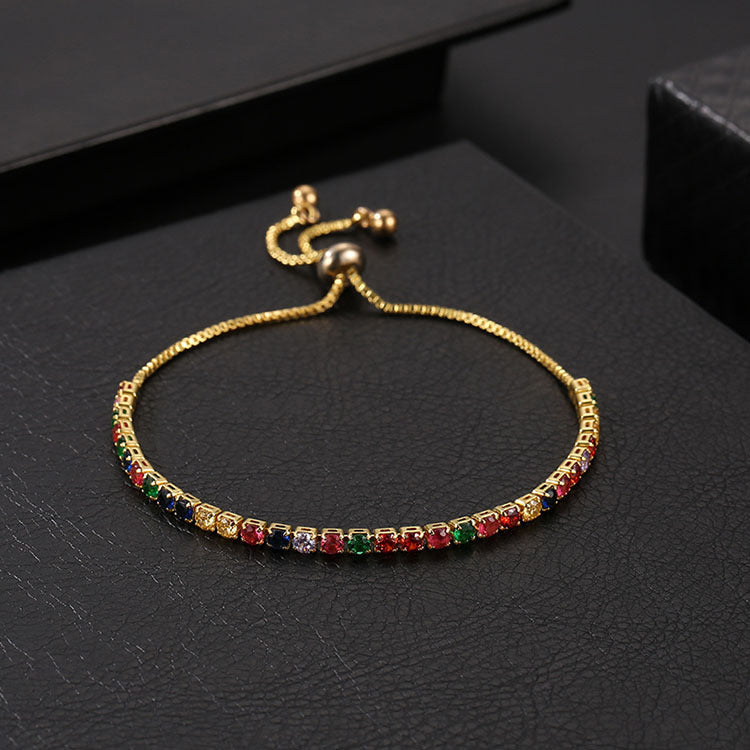 Adjustable Crystal Bracelet Seven-color Rhinestone Zircon Bracelet