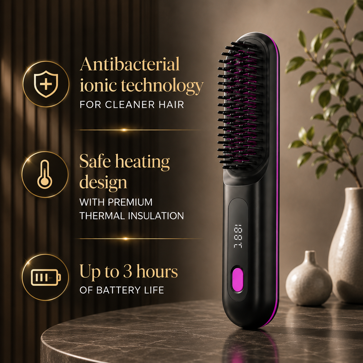 Ionic Hair Straightener Brush ⭐⭐⭐⭐⭐