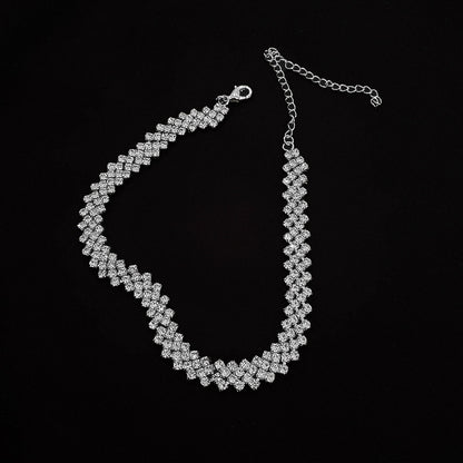 Full Rhinestone Necklace Necklace Clavicle Chain Necklace