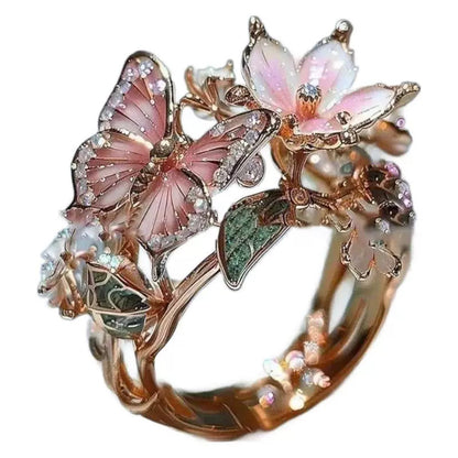 Flower Butterfly Ring