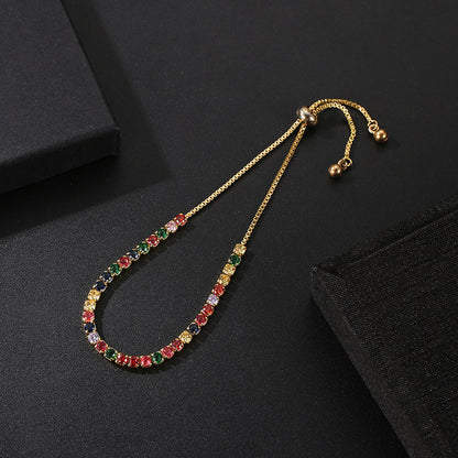 Adjustable Crystal Bracelet Seven-color Rhinestone Zircon Bracelet