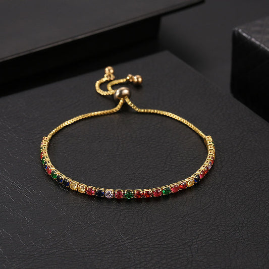Adjustable Crystal Bracelet Seven-color Rhinestone Zircon Bracelet