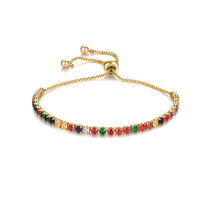Adjustable Crystal Bracelet Seven-color Rhinestone Zircon Bracelet